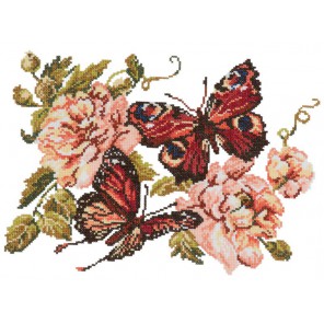 Пионы и бабочки Набор для вышивания Чудесная игла