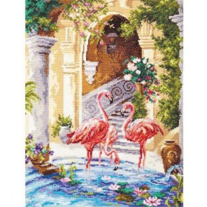 Розовый фламинго Набор для вышивания Чудесная игла