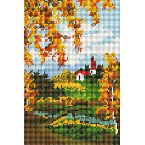 Осенний пейзаж Алмазная вышивка мозаика на подрамнике Белоснежка