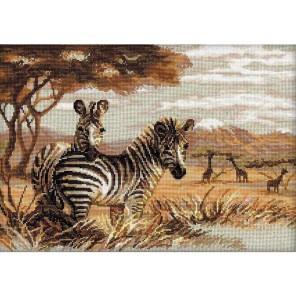 Зебры в саванне Набор для вышивания Риолис