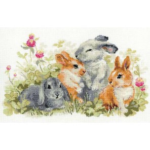 Забавные крольчата Набор для вышивания Риолис
