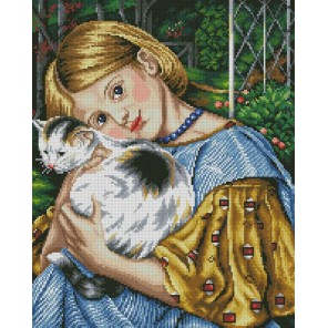 Девочка с кошкой Алмазная мозаика вышивка Painting Diamond