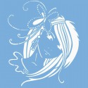 Девушка Трафарет 33х33 см Marabu
