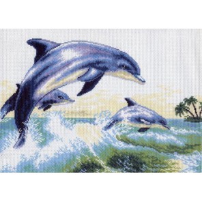 Дельфины Ткань с рисунком Матренин посад