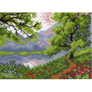 Пейзаж в горах Ткань с рисунком Матренин посад