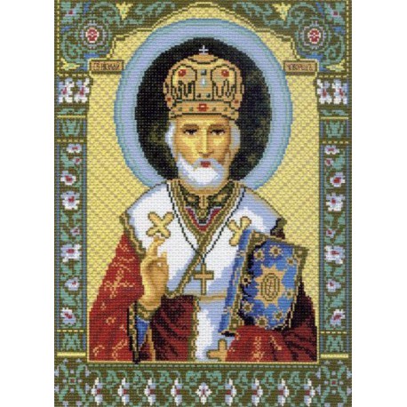 Икона Святой Николай Чудотворец Ткань с рисунком Матренин посад