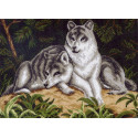 Волчья пара Канва с рисунком для вышивки Матренин посад