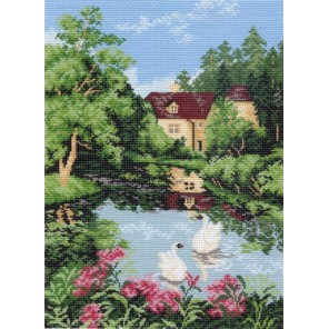 Дом у озера Ткань с рисунком Матренин посад