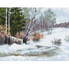 Зимний лес Ткань с рисунком Матренин посад