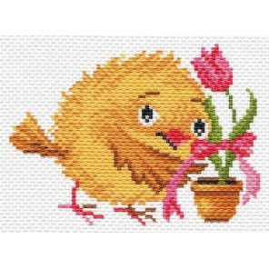 Цыпленок с тюльпаном Ткань с рисунком Матренин посад