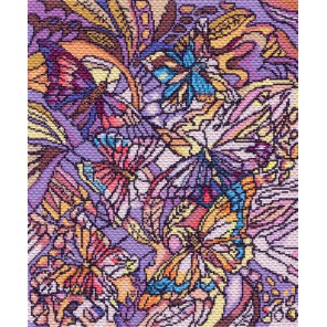 Витраж с бабочками Ткань с рисунком Матренин посад