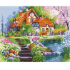 Дом у пруда Раскраска картина по номерам акриловыми красками на холсте