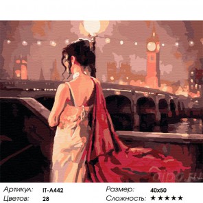 Вечер в Лондоне Раскраска ( картина ) по номерам акриловыми красками на холсте Iteso