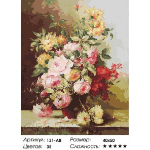 Букет Элегия Раскраска ( картина ) по номерам акриловыми красками на холсте Белоснежка