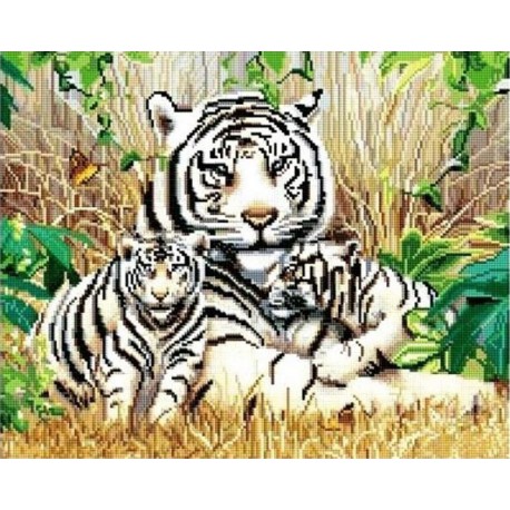 Белые тигры Алмазная мозаика вышивка на подрамнике Painting Diamond