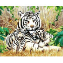 Белые тигры Алмазная мозаика вышивка на подрамнике Painting Diamond