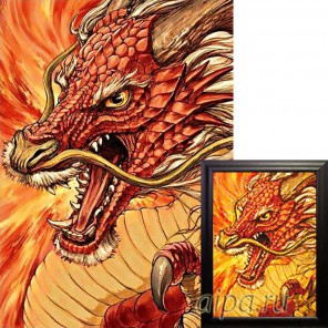 Фрагмент крупно Китайский дракон Алмазная вышивка мозаика Гранни