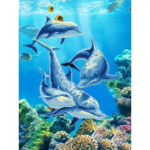 Дельфин Алмазная мозаика на подрамнике
