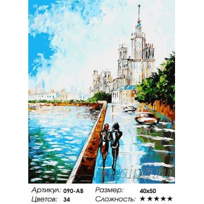 Прогулка по Краснодару Раскраска ( картина ) по номерам акриловыми красками на холсте Белоснежка