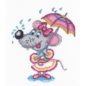 Мышка с зонтиком Набор для вышивания МП Студия