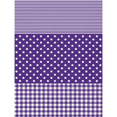 Полоска/ Горох/ Клетка фиолетовая Бумага для декопатча Decopatch