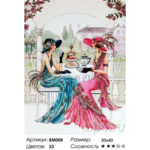Подружки Раскраска - открытка по номерам с декором Color Kit