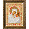 Пример оформления в рамке Богородица Казанская Канва с рисунком для вышивки бисером Конек 7101