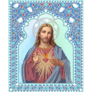 Святейшее Сердце Иисуса Канва с рисунком для вышивки бисером Конек