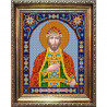 Пример оформления в рамке Святой Борис Канва с рисунком для вышивки бисером Конек 9341