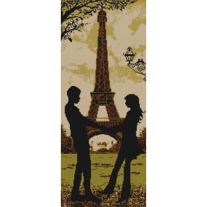 Пример оформления в рамке Париж Канва с рисунком для вышивки бисером Конек 9628