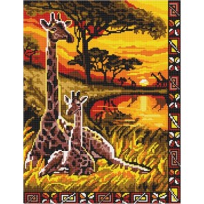 Жирафы Канва с рисунком для вышивки бисером Конек