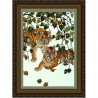 Пример оформления в рамке Пара тигров Канва с рисунком для вышивки бисером Конек 9901