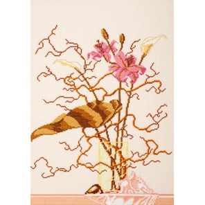 Розовые лилии Набор для вышивания Овен