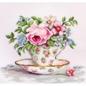 Цветы в чайной чашке Набор для вышивания Luca-S