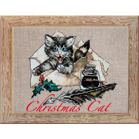  Christmas Cat (Рождественский кот) Набор для вышивки крестом Nimue 145-P014K