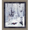 Волки в зимнем лесу Набор для вышивания Kustom Krafts