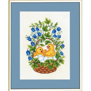  Цыплята в корзинке Набор для вышивания Eva Rosenstand 12-891