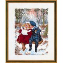 Дети на качелях зимой Набор для вышивания Eva Rosenstand