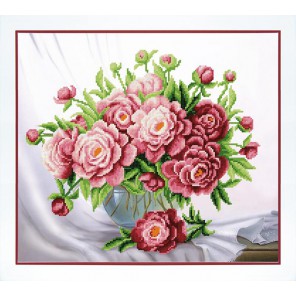 Розовые пионы Набор для вышивания бисером Чаривна Мить
