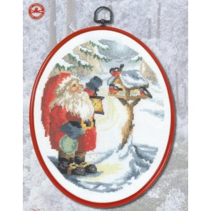 Санта и снегири Набор для вышивания PERMIN