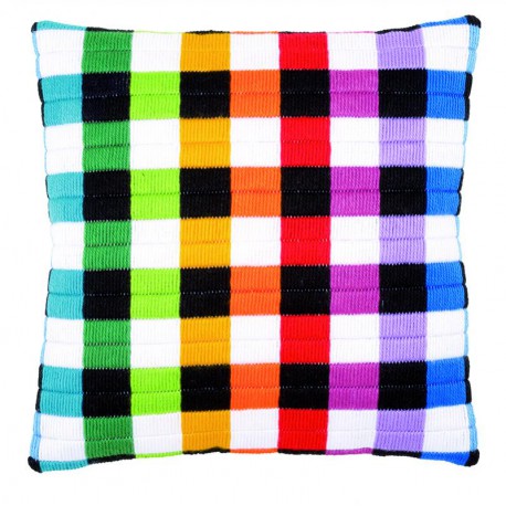 Цветные квадраты Набор для вышивания подушки VERVACO