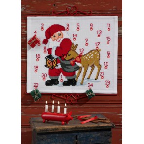 Санта Клаус с оленем Набор для вышивания календаря PERMIN