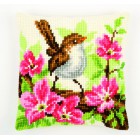 Птичка в розовых цветах Набор для вышивания подушки VERVACO