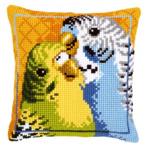 Волнистые попугайчики Набор для вышивания подушки VERVACO