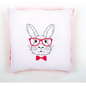 Кролик в розовых очках Набор для вышивания подушки VERVACO