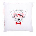 Собака в красных очках Набор для вышивания подушки VERVACO