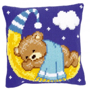 Голубой Тедди на Луне Набор для вышивания подушки VERVACO