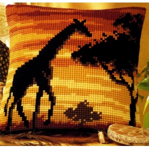 Жираф на закате Набор для вышивания подушки VERVACO