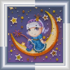 Лунная мечтательница Набор для вышивки бисером на натуральном художественном холсте АБРИС АРТ