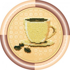 Кофе Набор для вышивки бисером на натуральном художественном холсте АБРИС АРТ